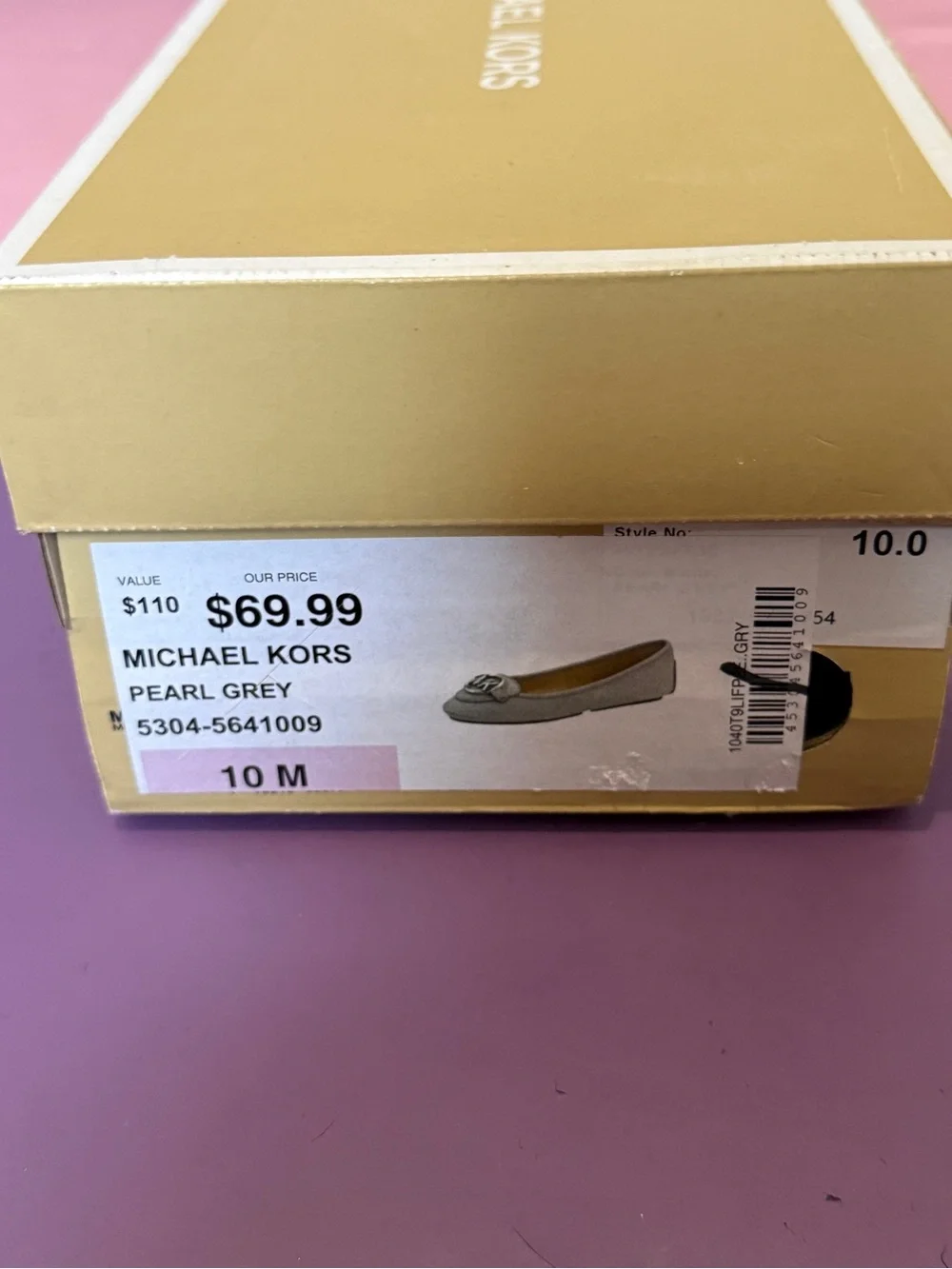 Michael Kors White Quilted MK Logo Slip-On Flats